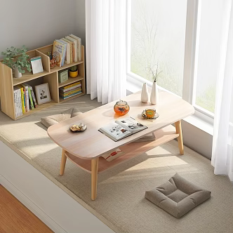 Bay Window Coffee Table Tea Table 3d model
