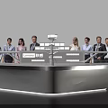Lenovo Event With Group Of People Standing On Boat Shaped Display Platform