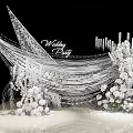 771 YY line curtain sequins wedding display area layout wedding 3d model