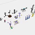 Assorted Home Gym Sports Equipment Including Treadmill Dumbbells Barbell Yoga Ball and Exercise Bikes
