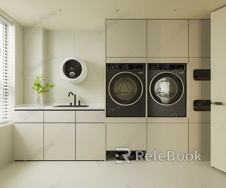 Laundry Room Laundry Cabinet Washing Machine model