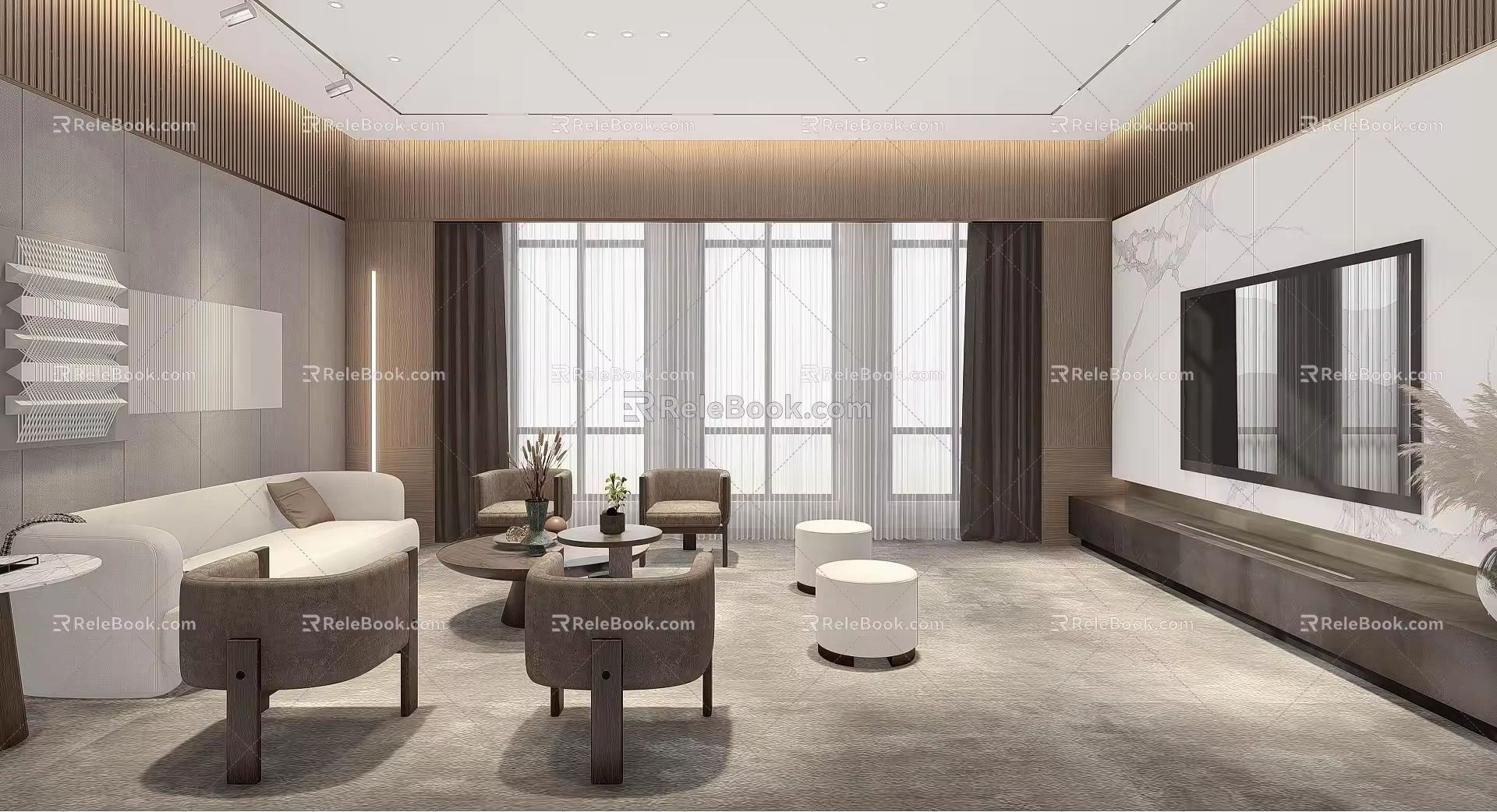 Modern Reception Room 3d model