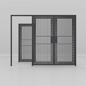 New Chinese Style Gate Large Iron Gate 3d model
