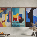 Modern abstract painting hanging painting decorative painting 3d model