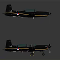 Two Dark Blue Aircraft With Yellow Accents And National Flag Markings In Different Angles