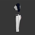 Baseball Style Blue And White Striped Sleeved Top With White Belted Pants