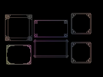 New Chinese Line Technology Wireframe 3d model