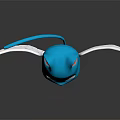 Anime Style Blue Cat Game Movie Character With White Wings And Big Eyes