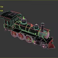 Classic Vintage Steam Train Featuring Black Body Red Wheels And White Front Details