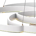 Modern Circular Ring Chandelier With LED Light Strips And Wooden Ceiling Mount 3d model