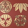 Japanese Metal Carving Japanese Patterns and Wind Patterns Traditional Carving 3d model