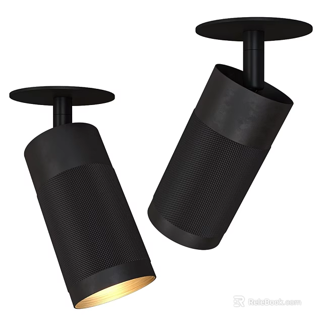 Black Metal Grid Pattern Downlights And Spotlights Modern Interior Lighting 3d model