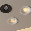 Modern Black And White Recessed Spotlights With Warm Light On Ceiling 3d model