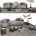 Modern sofa coffee table combination 3d model