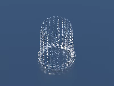 Elegant Transparent Textured Glass Garden Ornament For Decorative Plant 3d model
