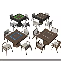 Modern Stylish Entertainment Game Tables with Wooden Design and Matching Chairs Set