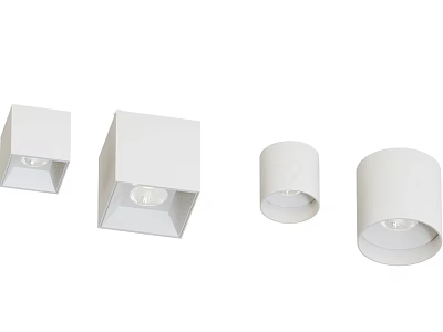 Modern White Downlights And Spotlights With Various Shapes For Interior Lighting 3d model