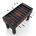 Black Foosball Table with Red Logo Player Figures and Stable Structure for Indoor Game Rooms