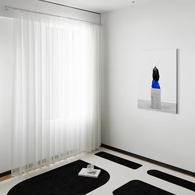 Modern curtain screen window 3d model