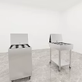 Stainless Steel Commercial Kitchen Equipment With Mobile Wheels And Storage Cabinets