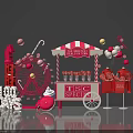 100 Days Celebration Sweet Shop Photo Check-in Spot With Pink Ferris Wheel And Balloons