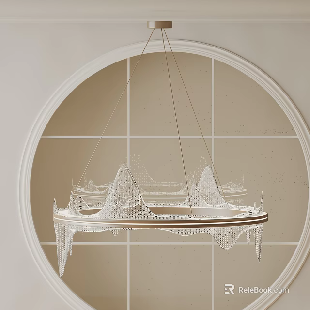 Elegant Modern Crystal Chandelier With Hanging Decorative Elements For Interior Design 3d model