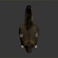 Brown Squirrel-like Animal With Bushy Tail Pointed Ears White Paws 3D Figurine On Gray Background
