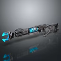 Futuristic Sci Fi Weapon With Blue Glowing Core And Mechanical Structure Design 3d model