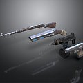 rifle semi-automatic rifle combat rifle battle rifle carbine war rifle attack rifle 3d model