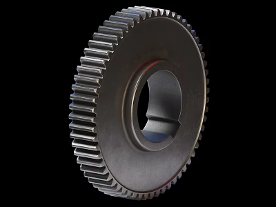 Durable Metal Gear Hardware Tool Mechanical Component With Toothed Design And Central Hole 3d model