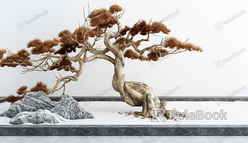 New Chinese Landscape Setches Courtyard Landscape Setches model