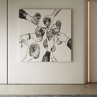 modern decorative painting 3d model