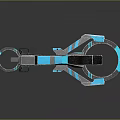 Advanced Aerospace Mechanical Device With Metallic Ring Structure And Blue Glowing Accents