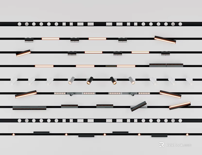 Modern LED Downlights And Spotlights With Various Styles For Home Lighting Design 3d model 