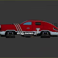 Shiny Red Vintage Car With Streamlined Body Chrome Accents And Classic Design