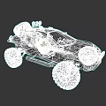 Green Off Road Vehicle With Large Rugged Tires And Roof Mounted Spotlights