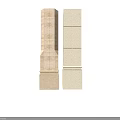 Two Distinct Columns With Textured And Smooth Stacked Stone Structures