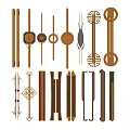 Chinese New Chinese Hardware Handle Door Handle Building Entry Door Handle Cabinet Handle 3d model