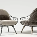 Modern Single Sofa Designs With Leather Fabric Upholstery And Metal Frame Details