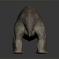 Realistic Prehistoric Creature Character Featuring Robust Body Textured Skin And Open Mouth Standing Pose
