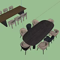 Table and chair combination 3d model