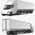 Modern White Box Truck With Cab And Cargo Container Exterior Design