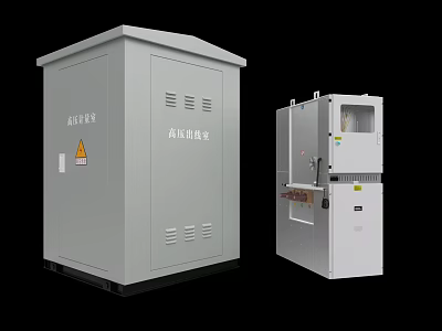 Industrial Electrical Equipment Including Outdoor Enclosed Distribution Substation And High Voltage Cabinet 3d model