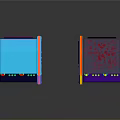 Vibrant Neon Retro Arcade Machines With Colorful Screens And Control Panels