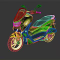 Green And Black Modern Scooter Motorcycle With Sleek Body Black Seat And Alloy Wheels