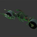 Detailed Custom Motorcycle Chassis Featuring Heavy Duty Frame And Large Tires
