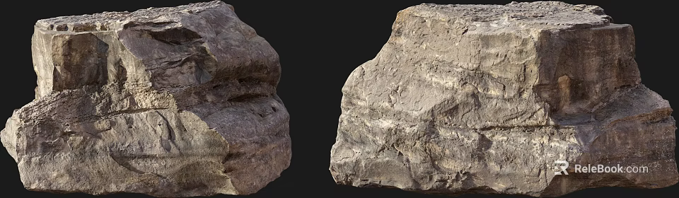 Natural Stone And Wooden Materials With Rough Textured Surfaces For Decor 3d model 