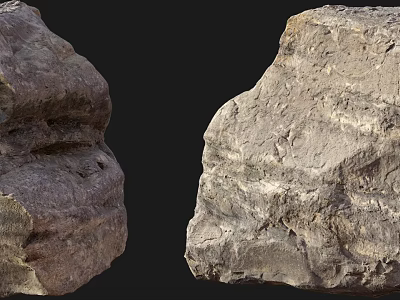 Natural Stone And Wooden Materials With Rough Textured Surfaces For Decor 3d model