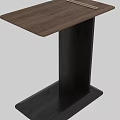 Modern Dark Wooden Side Table With Sturdy Base And Two Designs