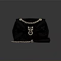 Stylish Black Quilted Handbag With Chain Strap And Metal Clasp Design